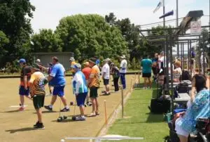 Competitors at a Lawn Bowls Tournament