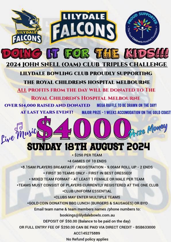 2024 John Snell (OAM) Club Triples Challenge