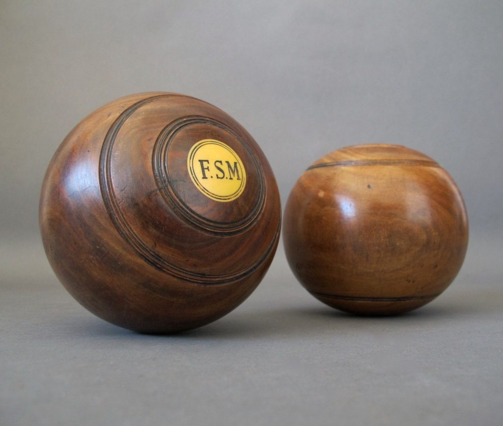 A Set of Wooden Lawn Bowls